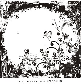 Decorative grunge background with hearts