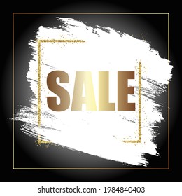 Decorative grunge banner sale with glittery border Vector