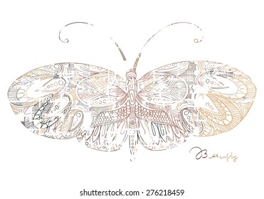 Decorative grunge butterfly with scratch and scrapes