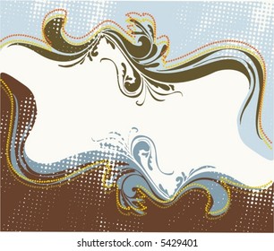 decorative grunge & floral frame,vector illustration