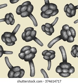 Decorative grunge flowers seamless pattern. Vector illustration