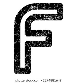 Decorative grunge letter on white background.Custom art font.