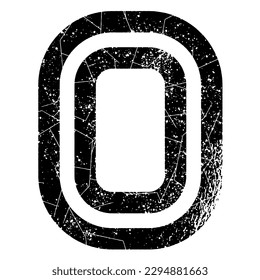 Decorative grunge letter on white background.Custom art font.