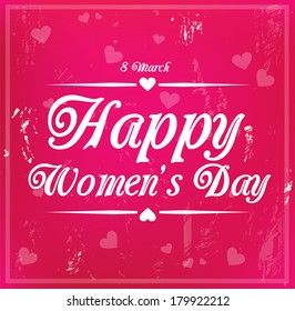 Decorative grungy card for international Women's Day on 8 March vector - Shutterstock ID 179922212