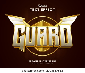 decorative guard editable text effect vector design