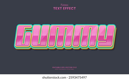 decorative gummy pink editable text effect design