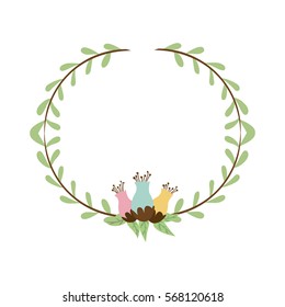 decorative half border with leaves and flowerbud