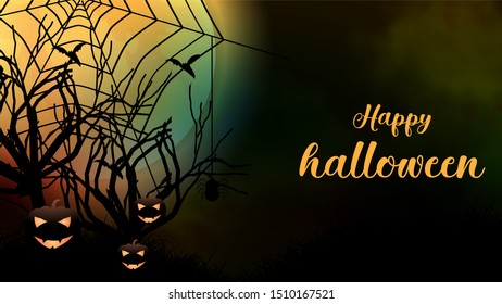 Decorative halloween background flat style Vector
