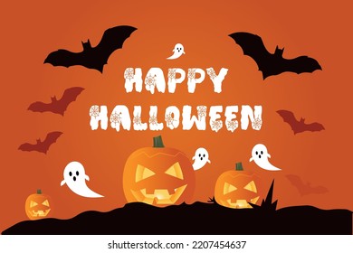 Decorative Halloween background flat style