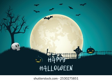Decorative halloween background flat style	