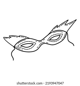 Decorative halloween mask in doodle style on background