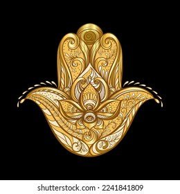 Decorative hamsa hand. Vector illustration.