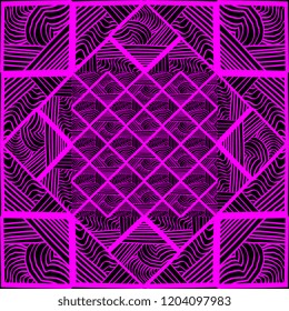 Decorative hand drawn ancient maya pattern vector. Seamless drawing colorful vintage colors ready for fashion print.