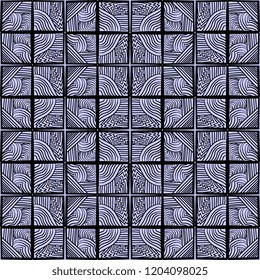 Decorative hand drawn ancient maya pattern vector. Seamless drawing colorful vintage colors ready for fashion print.