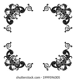 Decorative hand drawn classic vintage ornament Text Separator. Retro hand drawn text dividers victorian old frames. Text lines vintage border scribble dividing line elements doodle vector illustration