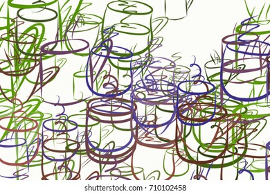 Decorative hand drawn coffee cup art illustrations. Good for design texture & background. Cartoon style vector graphic.
