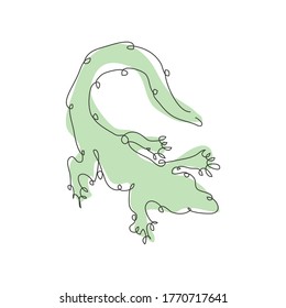 Decorative hand drawn crocodile, design element. Can be used for cards, invitations, banners, posters, print design. Continuous line art style. Reptile theme