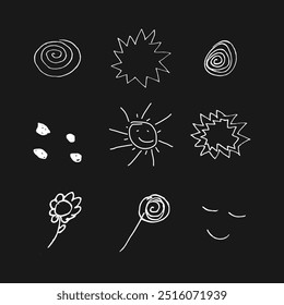 Decorative hand drawn cute doodle vector icons 