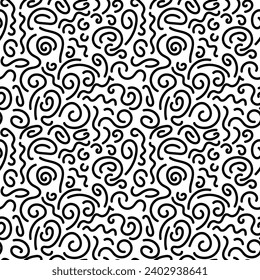 Decorative hand drawn doodle nature ornamental curl vector sketchy seamless pattern