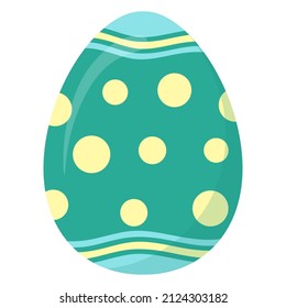 Decorative hand drawn egg with circles and lines. Happy Easter holiday. Spring colorful egg isolated on white background. Abstract doodle vector illustration for greeting card, invitation