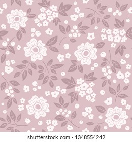Decorative hand drawn floral vector seamless pattern.