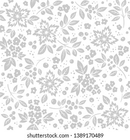 Decorative hand drawn floral vector seamless pattern.