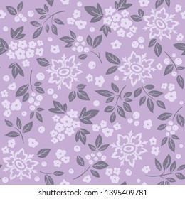 Decorative hand drawn floral vector seamless pattern.