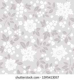 Decorative hand drawn floral vector seamless pattern.