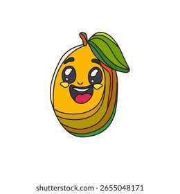 Mango feliz dibujado a mano decorativo, elemento de diseño. Se puede utilizar para tarjetas, invitaciones, Anuncios, carteles, diseño de impresión. Fondo de frutas