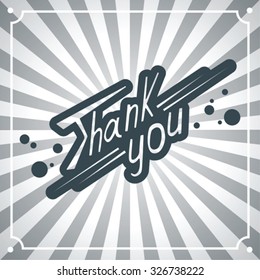 Decorative hand drawn inscription. Thank you lettering.