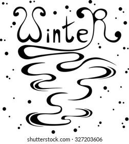 Decorative hand drawn inscription. Winter lettering.