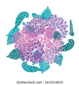 Decorative hand drawn lilac  flowers, design elements. Can be used for cards, invitations, banners, posters, print design. Floral background in line art style