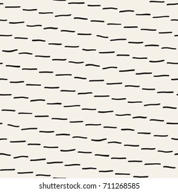 Decorative hand drawn lines seamless pattern. Endless ornament with black ink strokes doodles. Freehand painted stylish background.