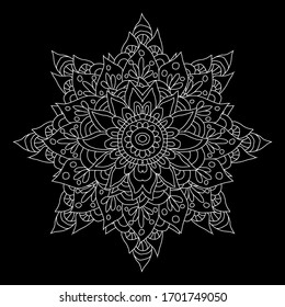 Decorative hand drawn mandala, design element. Can be used for cards, invitations, banners, posters, print design. Mandala background