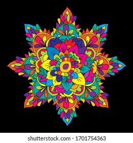 Decorative hand drawn mandala, design element. Can be used for cards, invitations, banners, posters, print design. Mandala background