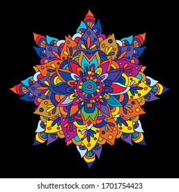 Decorative hand drawn mandala, design element. Can be used for cards, invitations, banners, posters, print design. Mandala background