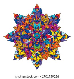 Decorative hand drawn mandala, design element. Can be used for cards, invitations, banners, posters, print design. Mandala background