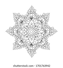Decorative hand drawn mandala, design element. Can be used for cards, invitations, banners, posters, print design. Mandala background
