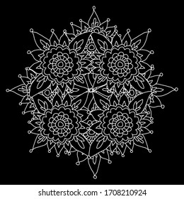 Decorative hand drawn mandala, design element. Can be used for cards, invitations, banners, posters, print design. Mandala background