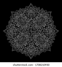 Decorative hand drawn mandala, design element. Can be used for cards, invitations, banners, posters, print design. Mandala background