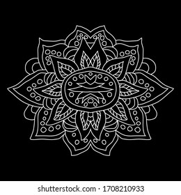 Dekorative handgezeichnete Mandala, Design-Element. Kann für Karten, Einladungen, Banner, Poster, Print-Design verwendet werden. Mandala-Hintergrund