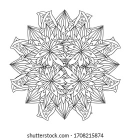 Decorative hand drawn mandala, design element. Can be used for cards, invitations, banners, posters, print design. Mandala background