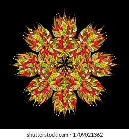 Mandala dibujada a mano, elemento de diseño. Se puede utilizar para tarjetas, invitaciones, banners, carteles, diseño de impresión. Antecedentes de Mandala