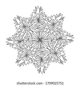 Mandala dibujada a mano, elemento de diseño. Se puede utilizar para tarjetas, invitaciones, banners, carteles, diseño de impresión. Antecedentes de Mandala