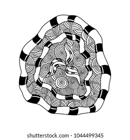 Decorative hand drawn mandala elements and flowers. Coloring page with high details white. For relax and meditation. Vector illustration.