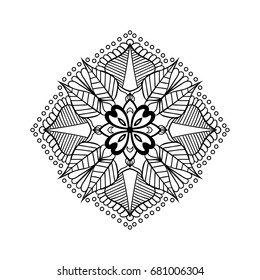 Decorative hand drawn mandala. Ethnic decorative element for design. Islam, Arabic, Indian, ottoman motifs.