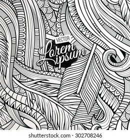 Decorative hand drawn ornamental ethnic vector background