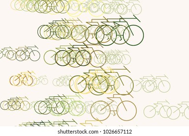 Decorative and hand drawn outline of bicycle illustrations. Good for design texture & background. Cartoon style vector.