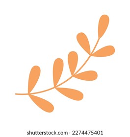Decorative hand drawn plant leaf flat icon. Vector illustration