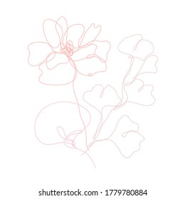 Dekorative handgezeichnete Mohn, calla, gingko, Design-Elemente. Kann für Karten, Einladungen, Banner, Poster, Print-Design verwendet werden. Kunststil mit kontinuierlicher Linie